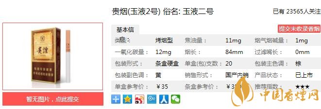 贵烟玉液2号多少钱一包？贵烟（玉液2号）价格-口感-参数分析