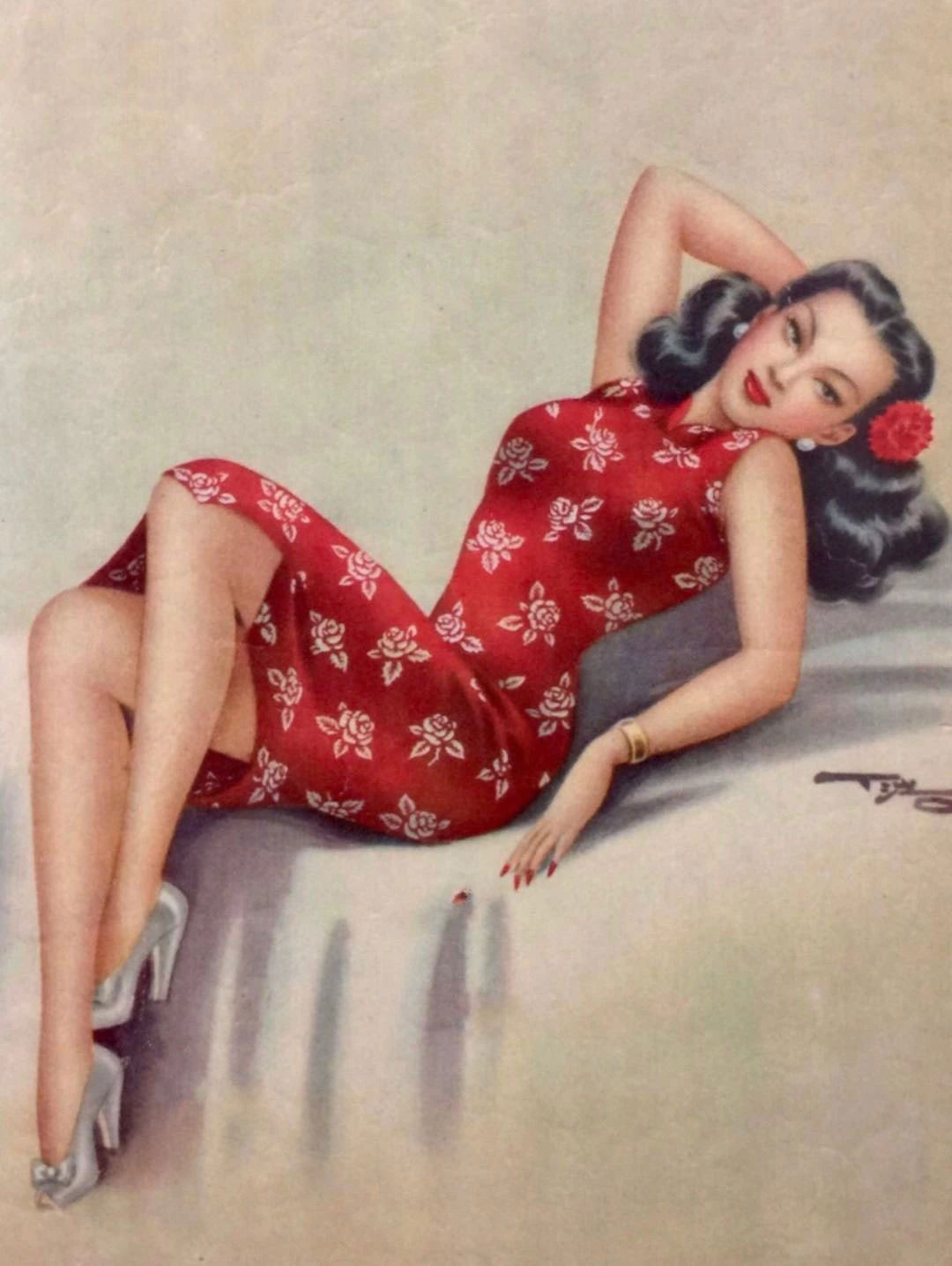 20世纪30年代，老广告上的旗袍美女风情万状。